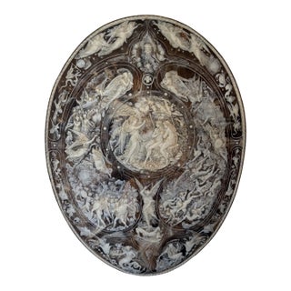 Vintage Milton Cameo Shield Stone Composite Wall Plaque – After Léonard Morel-Ladeuil For Sale