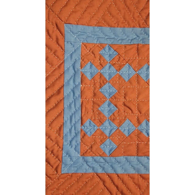 Amish doll quilt from Holmes County ,Ohio in a mini postage stamp chain pattern.Fine quilting and piecing. These original...