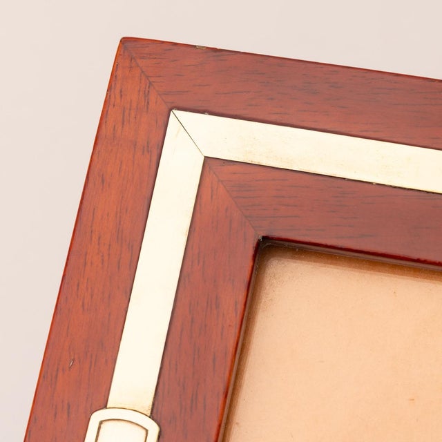 Vintage French Photograph Frame with Brass Buckle Detail, 1950s For Sale - Image 9 of 12