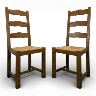 Straw-Seated Chairs, Set of 2 For Sale