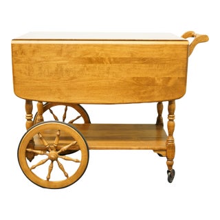 Ethan Allen Heirloom Nutmeg Maple Colonial Early American 42" Server Tea Cart 10-6085 For Sale