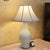 Vintage Cream Ceramic Urn Table Lamp With Brass Accents & Shade - Hollywood Regency For Sale - Image 15 of 18