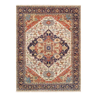 Pasargad Home Serapi Ivory Wool Area Rug, 8' 0'' X 8' 0'' For Sale