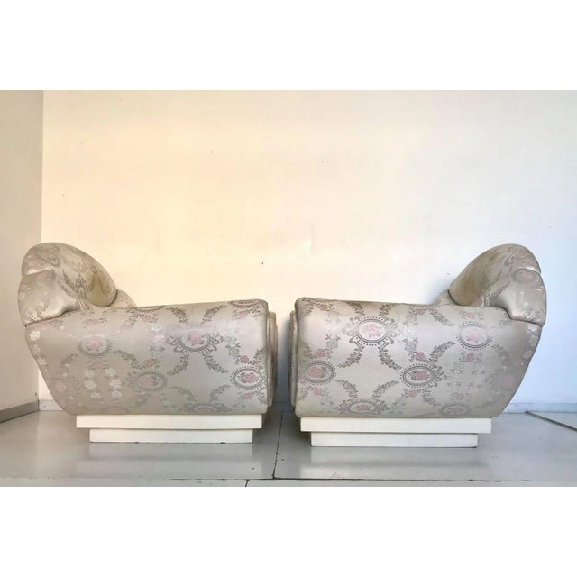 Beige Set of Mid-Century Fabric Lounge Chairs For Sale - Image 8 of 13