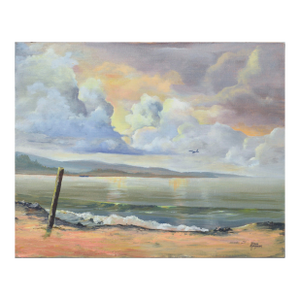 Mid Century Coastal Clouds Sunrise Seascape by Don Hannan