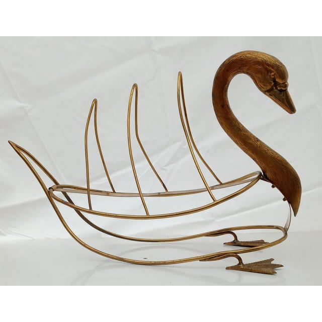Mid-Century Modern Swan Magazine Holder from Maison Jansen For Sale - Image 3 of 18