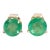 Zambian Emerald Martini Solitaire Stud Earrings in Solid 14k Gold, Round 5mm, Pair For Sale