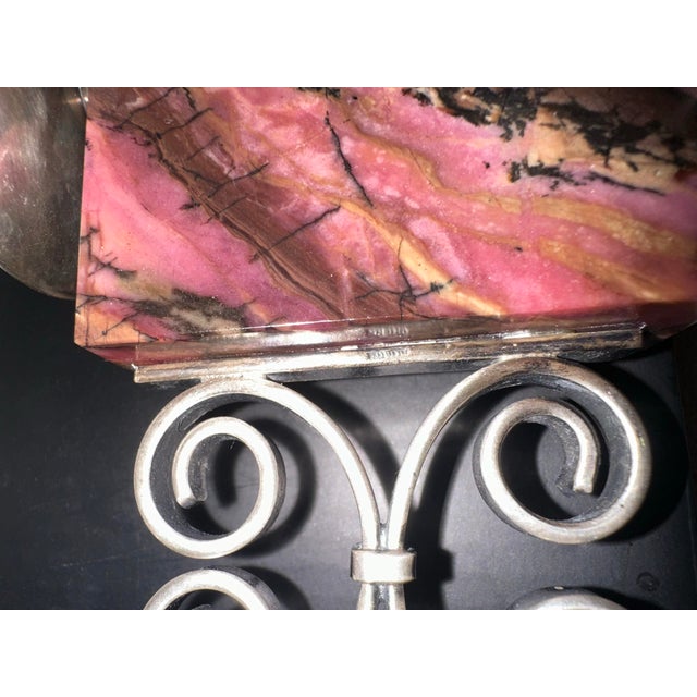 Vintage 1970’ S Soviet Russian Modernist Rhodonite & 875 Silver Candle Holder For Sale - Image 12 of 12