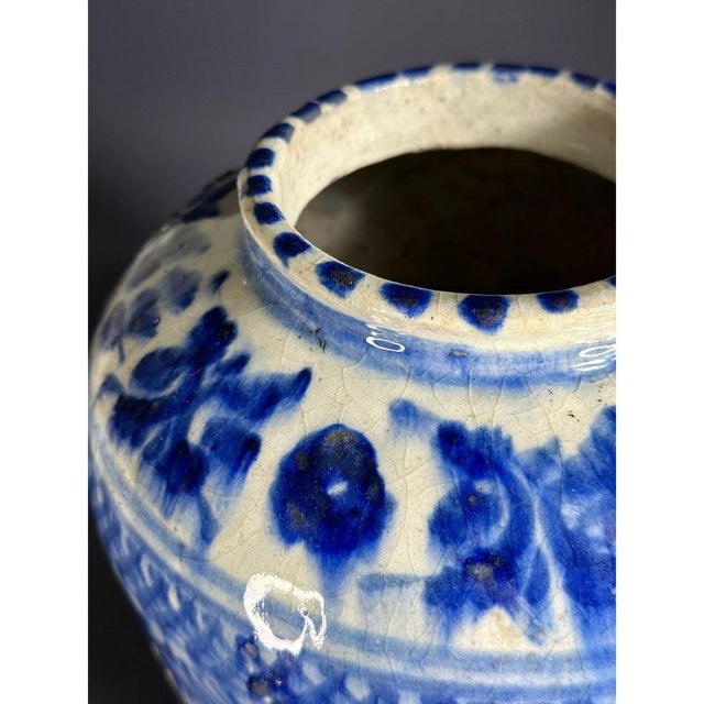 Blue Glazed Stoneware Vase, 18th Century For Sale - Image 8 of 10