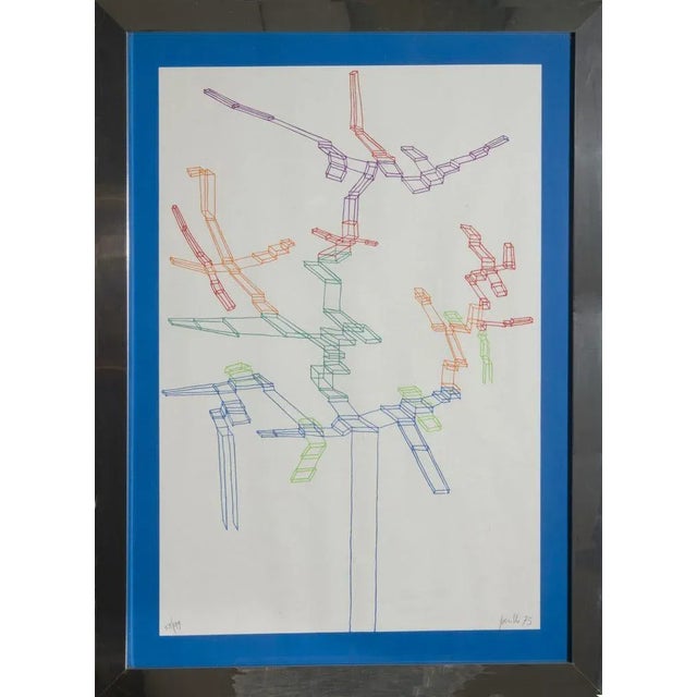 Achille Perilli, Systematic 1°, Lithograph, 1975 For Sale - Image 6 of 6