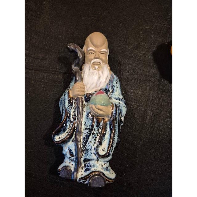 Late 20th Century Set of Four Wanjiang Chinese Mudman Clay Figurines For Sale - Image 5 of 18