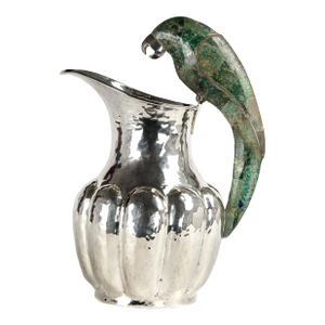 Vintage Silver Plate Pitcher With Parrot Handle