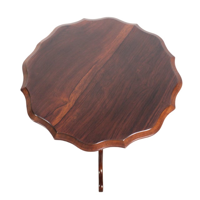 Brown Antique Restored Rosewood Pie Crust Tilt Top Table For Sale - Image 8 of 12