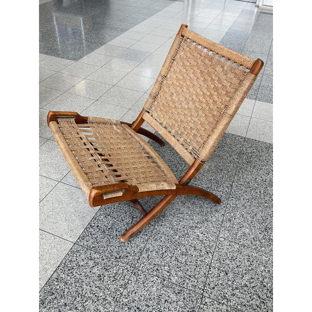 Wood Danish Modern Teak Folding Chairs in the Style of Ebert Wels - A Pair For Sale - Image 7 of 12