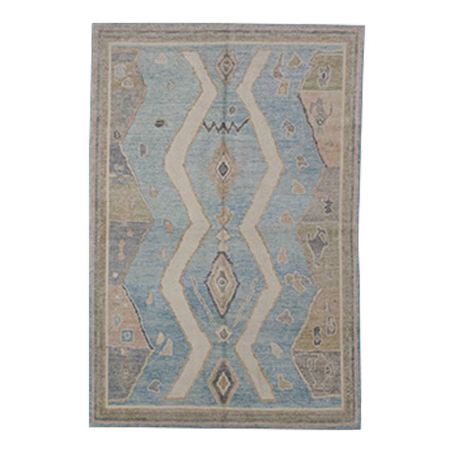 Turkish Oushak Rug 4'10" x 7'2" For Sale