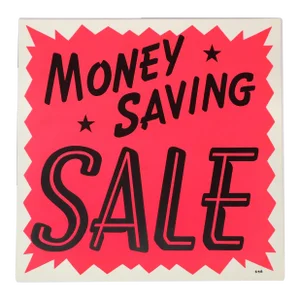 1960s Screen Printed "Money Saving Sale" Trade Sign