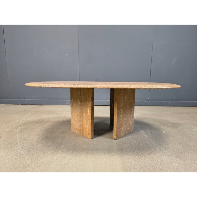 Vintage Oval Travertine Coffee Table, 1970s For Sale - Image 9 of 15