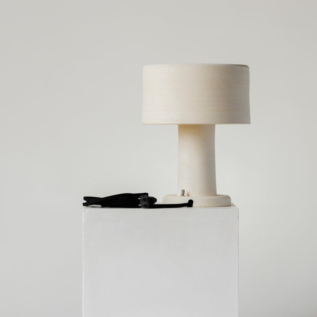 Mid-Century Modern Contemporary Ceramic Table Lamp Square Dome For Sale - Image 3 of 8