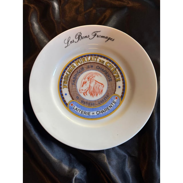 1970s French Provincial Earthenware Cheese Plate Service by Saint Amand - Set of 6 For Sale - Image 4 of 11