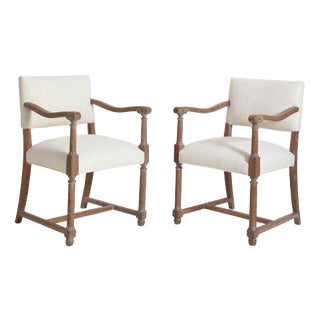 Cerused Oak Lounge Chairs, 1940s, Set of 2 For Sale