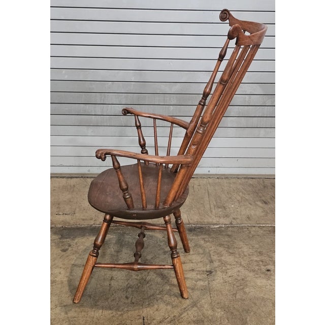 Antique 18th Century Fan Back Windsor Arm Chair Benchmade Carved Knuckles For Sale - Image 9 of 10