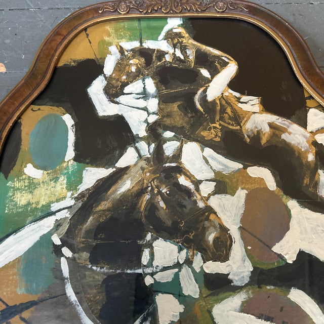 Contemporary horse painting / collage by Stephen Heigh. Signed and framed. Measures 12x16/ 13x17 framed. Check out my shop...
