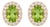Natural Oval Peridot Halo Earrings | August Birthstone Studs | Dainty Floral Cluster Earrings - A Pair For Sale