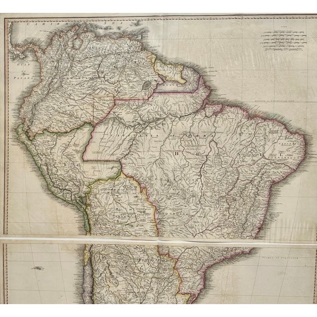 Early 19th Century South America & Columbia Original Map by Faden 1823 For Sale - Image 5 of 5
