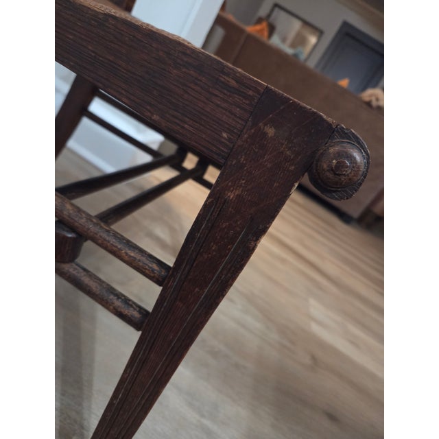 Arts & Crafts Fan Back Side Chair with Rush Seat. Original Finish, Excellent Condition.