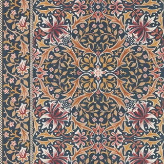 Morris & Co. Walthamstow Wallpaper in Indigo/Gold- a sample For Sale