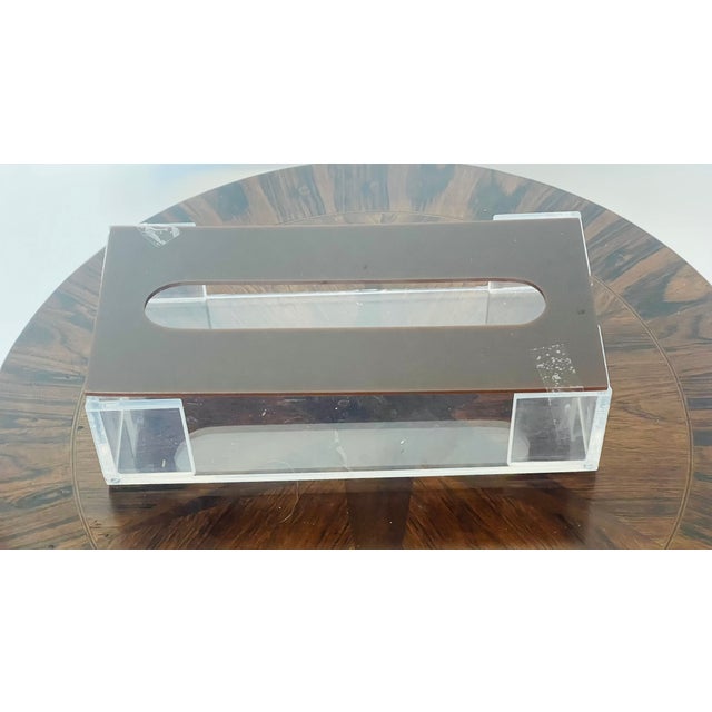 Mid Century Modern Lucite Tissue Cover Box For Sale - Image 4 of 4