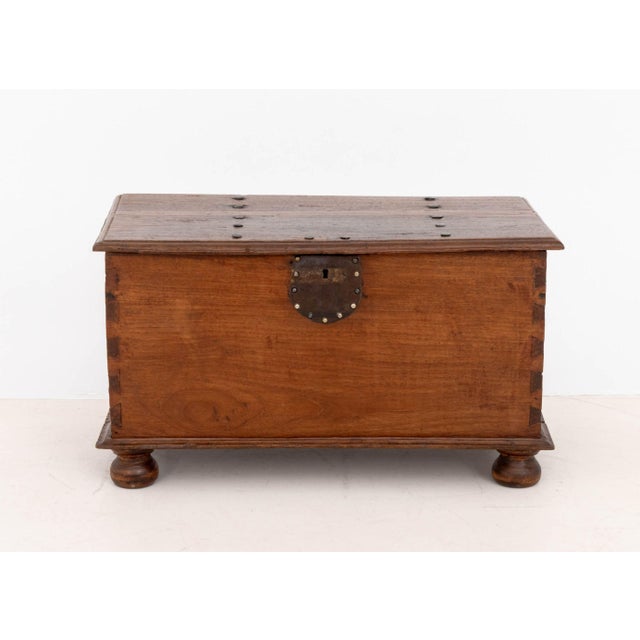 Indian Dutch East Indies Hardwood Chest, 18th Century For Sale - Image 3 of 10