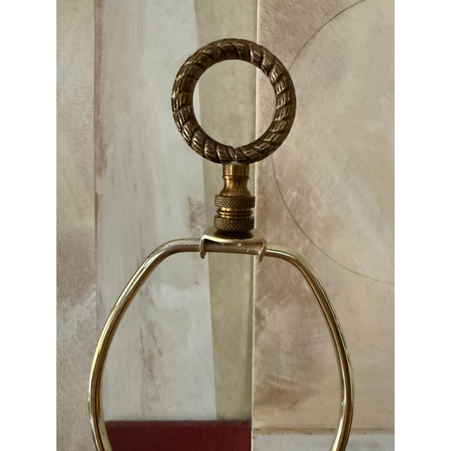 1990s 1990s Currey and Company Table Lamps Gold Leaf Palm Detail 32 Inch Tall - a Pair For Sale - Image 5 of 12