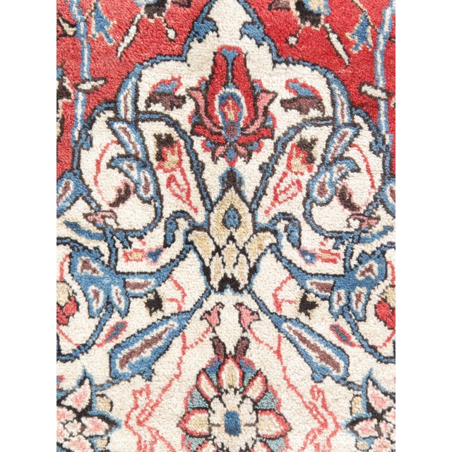 1950s Vintage Soft Red Sarouk Handwoven Area Rug 8ft X 11ft For Sale - Image 5 of 6