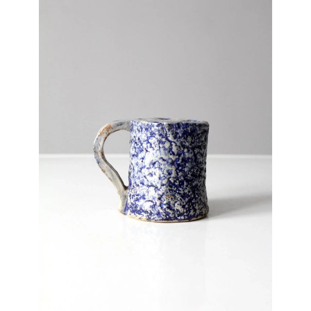 Blue Vintage Studio Pottery Mug For Sale - Image 8 of 12