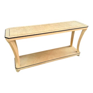 Vintage Art Deco Burlwood Console Table For Sale