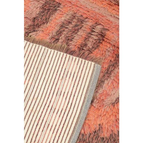 1960s Scandinavian Wool Rya Rug with a Sun-Inspired Motif, 1970s For Sale - Image 5 of 6