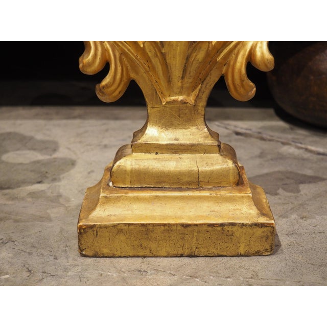 Pair of Decorative Circa 1750 Italian Giltwood Finials For Sale - Image 11 of 12