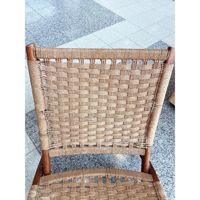 Tan Danish Modern Teak Folding Chairs in the Style of Ebert Wels - A Pair For Sale - Image 8 of 12