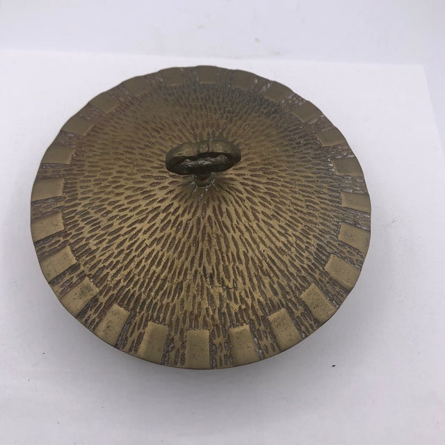 Vintage Brass Covered Dish For Sale - Image 4 of 7