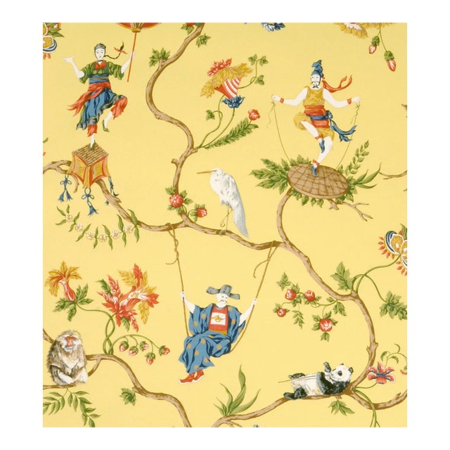 The House of Scalamandré Ming Circus Wallcovering, Multi on Pollen For Sale