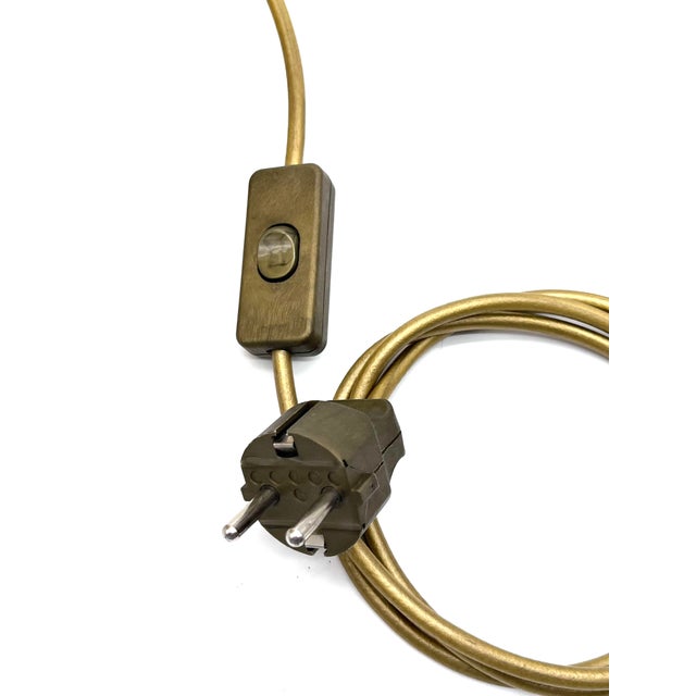 Cream Large Hollywood Regency Twisted Brass Table Lamp by Gomiero, Italy, 1970s For Sale - Image 8 of 18