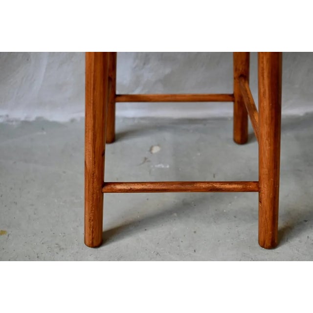 Mid-Century Stool in Chic Country Wood For Sale - Image 5 of 9