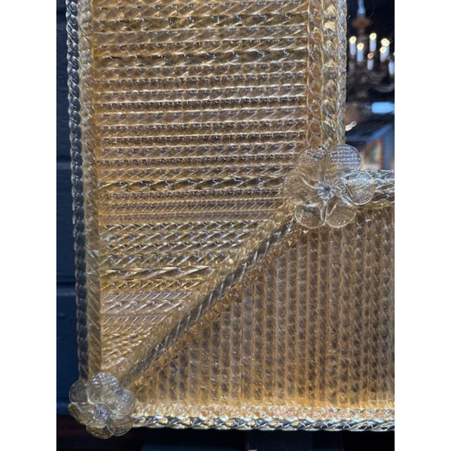 Modern Gold Murano Glass Twist Rod Mirror For Sale - Image 4 of 5