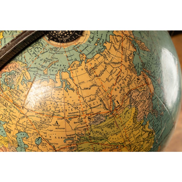 Art Deco 1940s Art Deco Streamline Replogle Standard Globe For Sale - Image 3 of 9