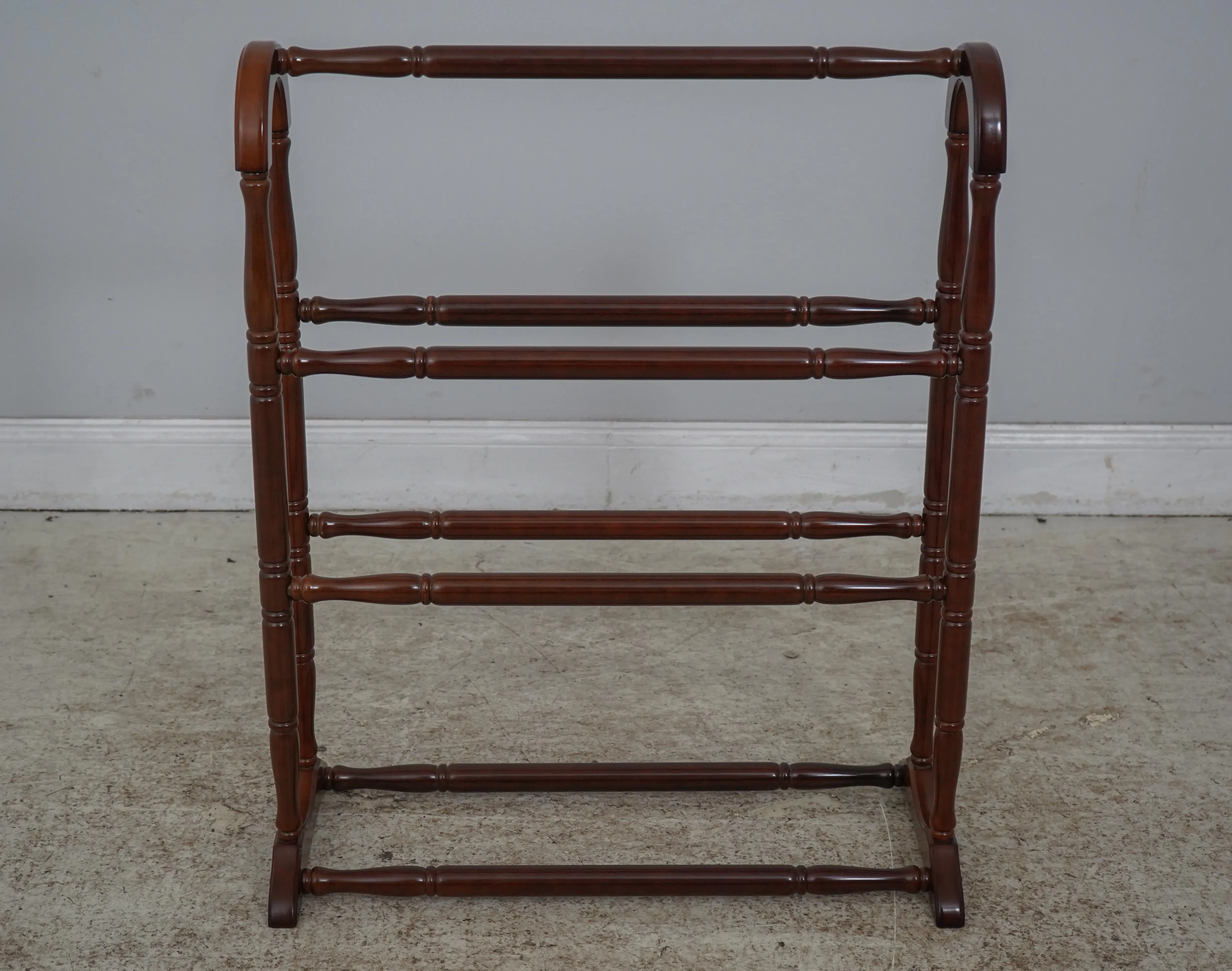 Bombay Co Cherry Finish Quilt Rack | Chairish
