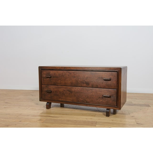A small Art Deco chest of drawers manufactured in Denmark in the 1940s. This piece of furniture is characterized by its...