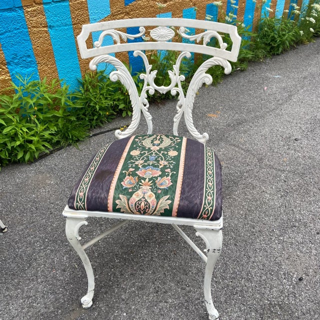 Vintage Molla Cast Aluminum Outdoor Dining Table & 4 Chairs Chairish