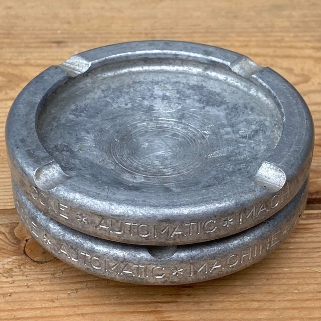 Mid 20th Century Vintage Industrial Aluminum Ashtrays From Windsor, Vermont - a Pair For Sale - Image 5 of 13