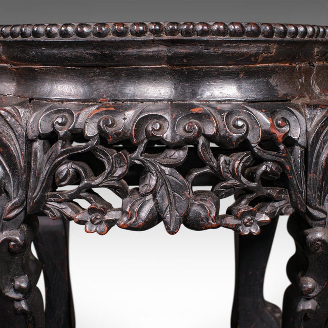 Brown Antique Lamp Table, English, Ebonised, Occasional Stool, Wine Stand, Victorian For Sale - Image 8 of 10